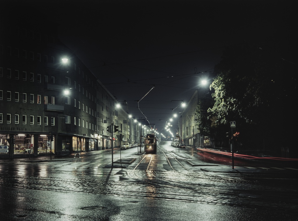 Öinen näkymä Sturenkadulle Hämeentien risteykseen