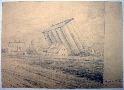 Silicon drawing. Tartu the elevator. 1945.  similar photo