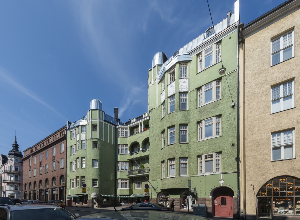 Kalevankatu 11. Vilho Penttilän suunnittelema rakennus. Rakennusvuosi 1908.