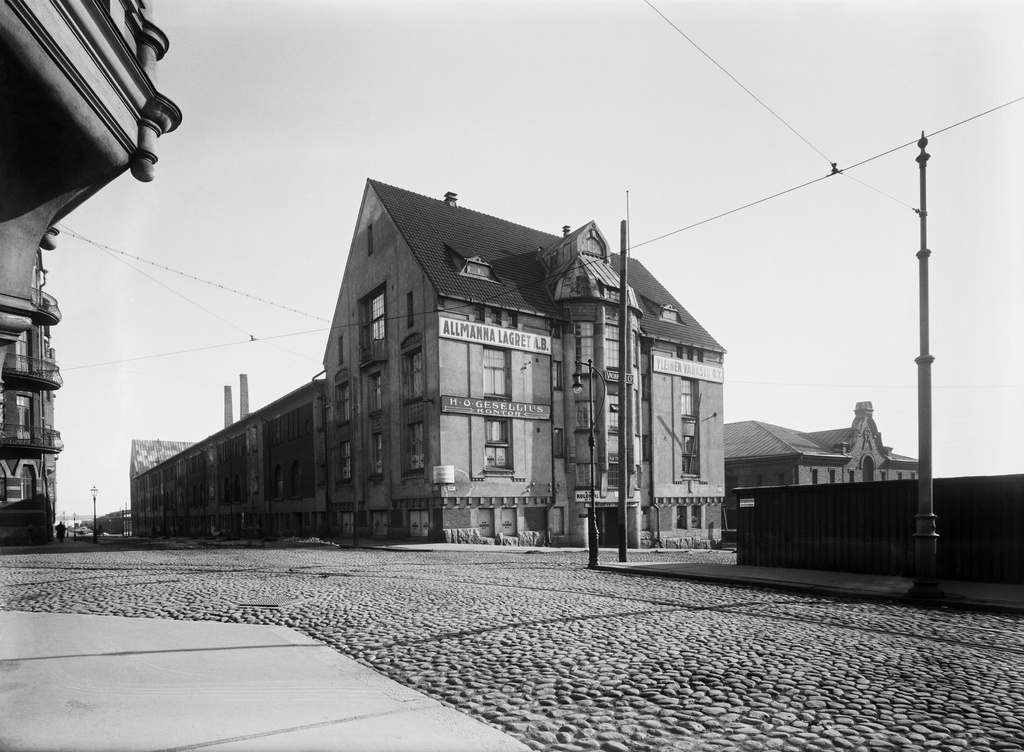 Ankkurikatu 5. Yleinen varasto Oy, Holmström Axel Oy, Vacuum Oil Co., Kolonial Oy sekä Gesellius H. O. toimitilat