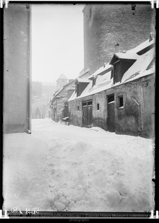 Part of the city wall from the courtyard of Gymnasium. (suur-kloostri Street)