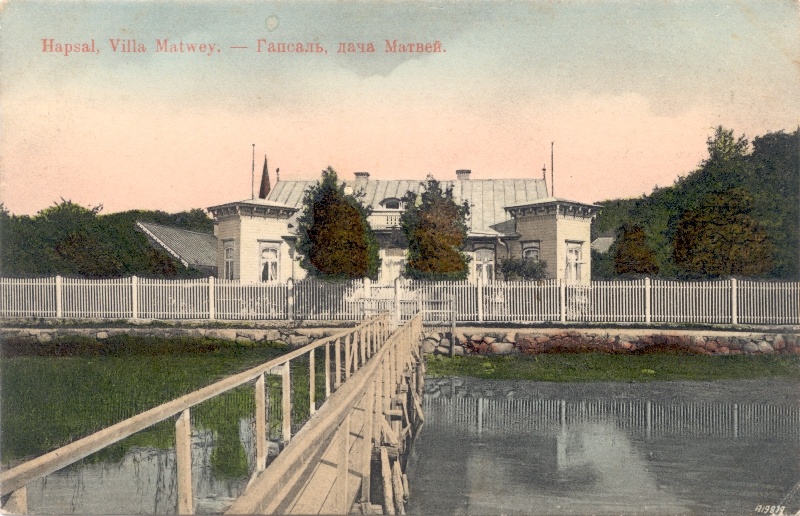 Postcard. Villa Matvei (Matwey). Colorful.