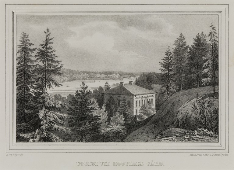 Huopalahden kartano, teoksesta Finland framställdt i teckningar 1845-1852.; grafiikka
