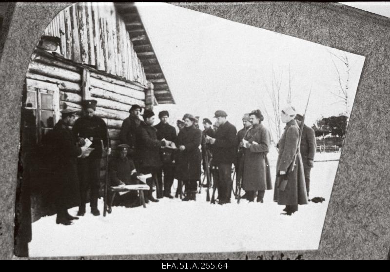 War of Liberty. Elections of the Constituent Assembly 6.The 10.road of the Armed Forces in Henselhofi (Endzele). Leutnant Georg (Jüri) Vanatoa, Member of the 1st Election Committee.