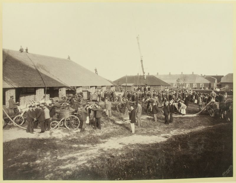 Sindi mining factory. Firefighting exercise at the factory in the southern court