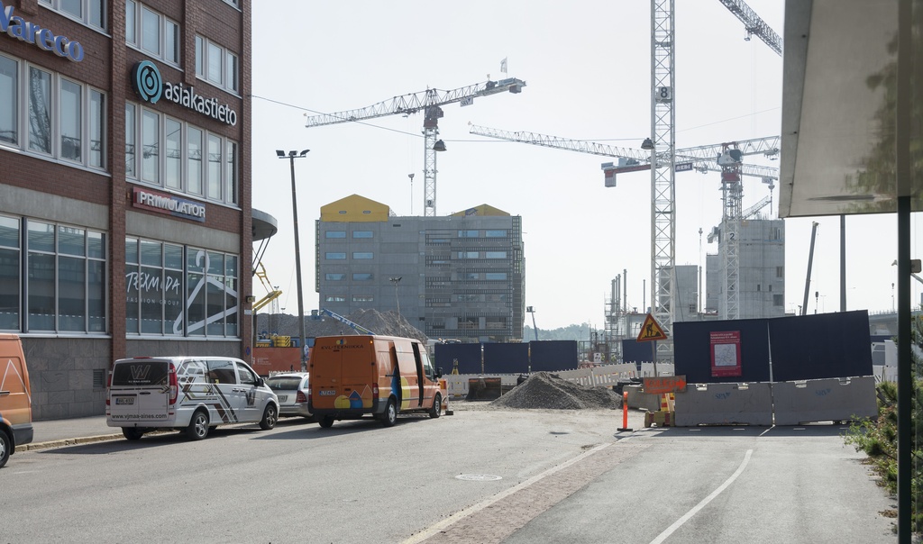 Työpajankatu, Kalasatama Redin rakennustyömaa.