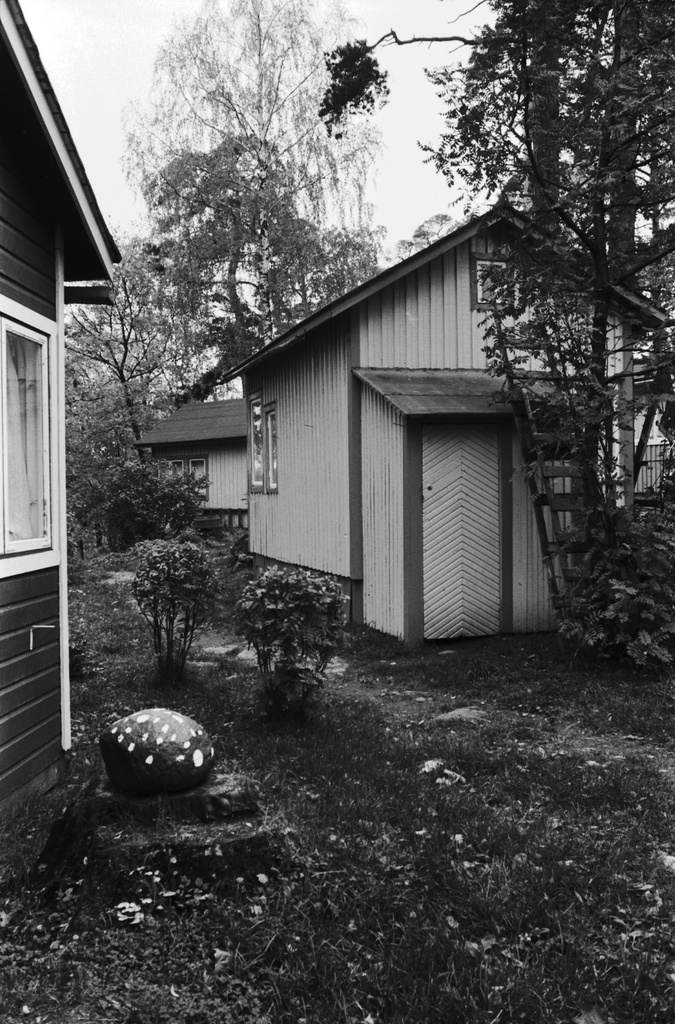 Kulosaari. Mökkejä syksyisellä Kivinokan kesämaja-alueella.