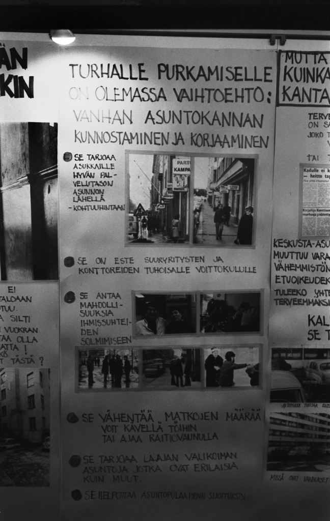 Mannerheimintie 17. Asumispolitiikkaa kriittisesti käsittelevä näyttely Habitare 70 -messuilla Messuhallissa.