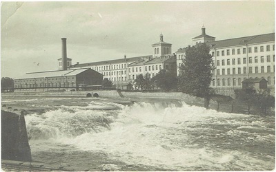 Old factories and power station on the shore of Narva cos  duplicate photo