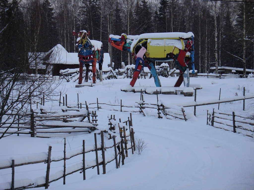 Vuosaari talvella. Miina Äkkijyrkän "Peltilehmät" Uutelassa Skatan tilalla.