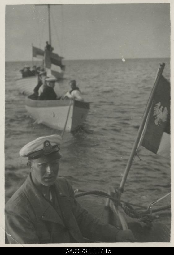 Marine defence allies with boats in convoy
