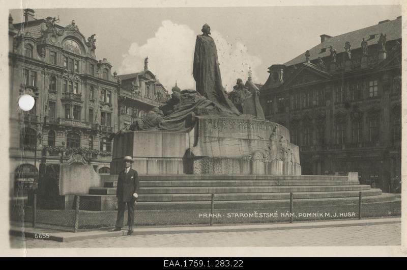 Jan Husi in Prague, photo postcard