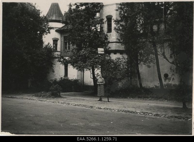 Natalie Valger in front of the archive building of the city and county of Pärnu  similar photo