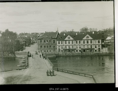 View of the wooden bridge and the Russian street.  similar photo
