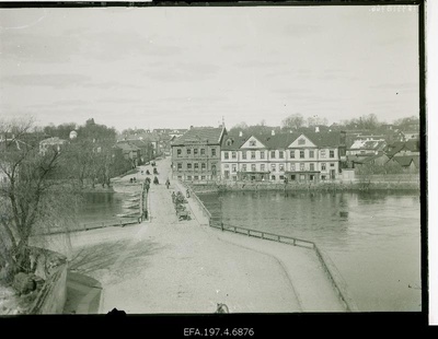 View of the wooden bridge and the Russian street.  similar photo