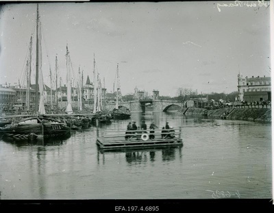 View of the stone bridge. In front of the edge of the overboard.  similar photo