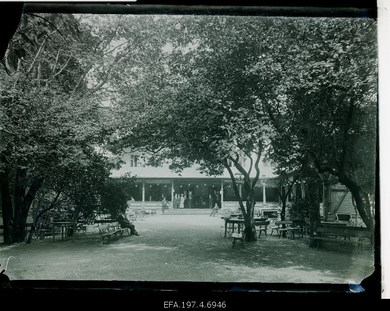 View of the building of the German Hand Workers Society by the courtyard.