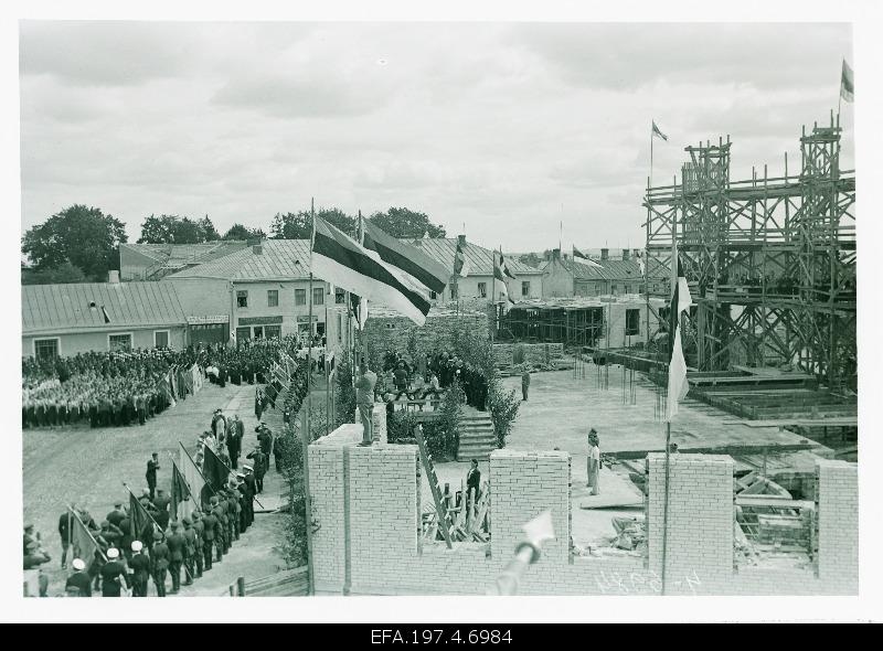 Festive ceremony of the cornerstone of the building of the Tartu Defence League.