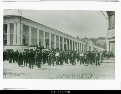 Unemployed in front of the cargo court.  duplicate photo