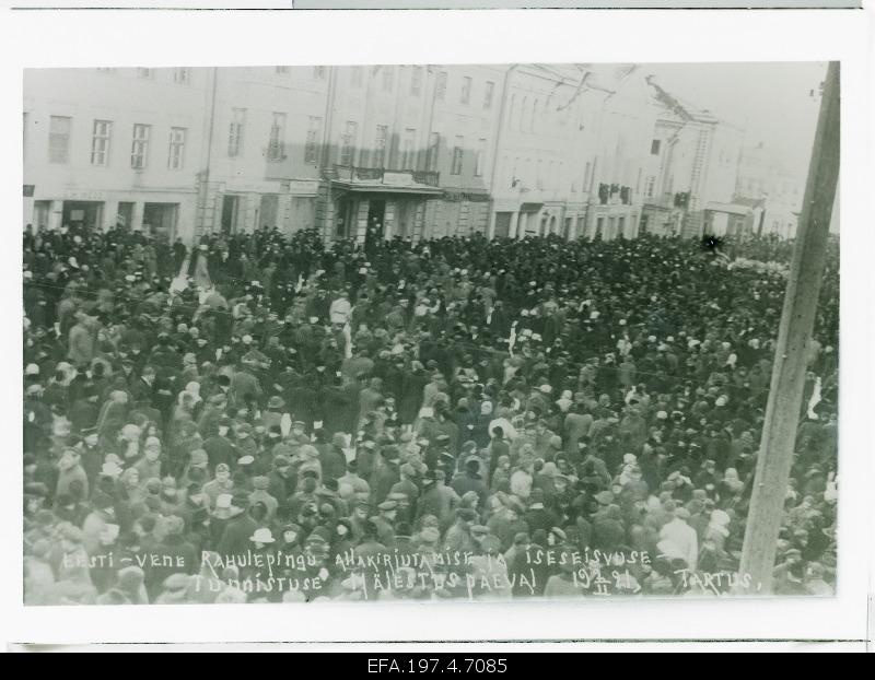 Celebration of the anniversary of the signing of the Estonian-Russian peace agreement and recognition of independence in Tartu.