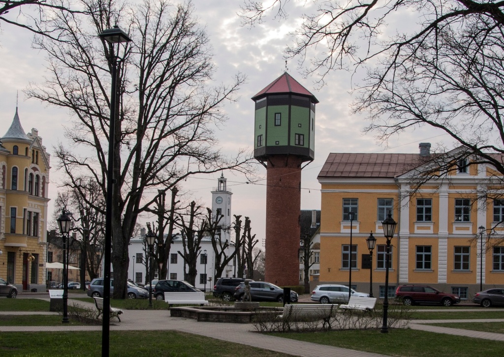 foto, Viljandi, Laidoneri plats, veetorn, 1939 rephoto
