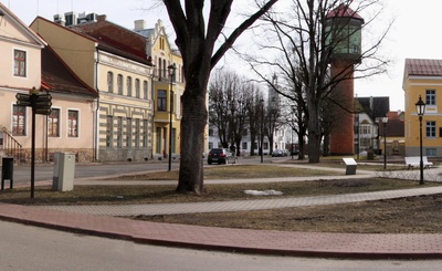 foto, Viljandi, turuplats, apteek, hotell, veetorn, u 1915, foto J. Riet rephoto