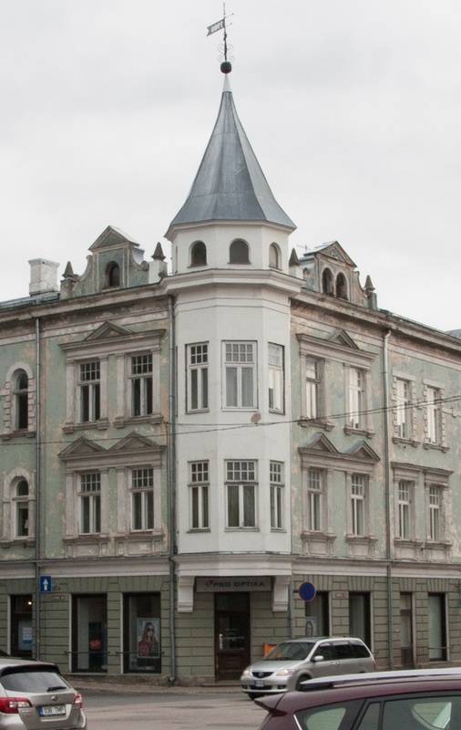 Postcard, Viljandi, Ed. Pohl House Lossi- at the corner of Tartu rephoto