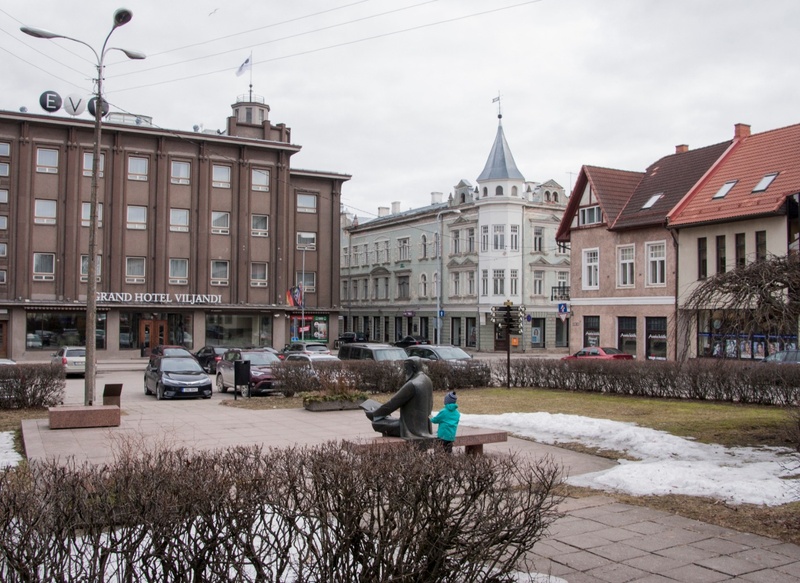 Postcard, Viljandi, Keskväljak, Tartu - Lossi crossmik rephoto