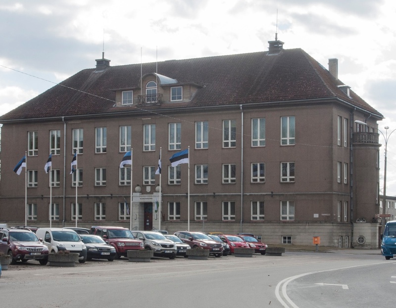 Valmira Estonian Bank Viljandi department building finishing work. rephoto