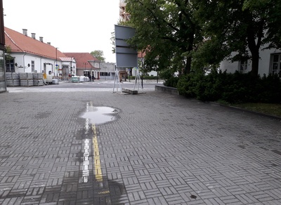 Kuressaare teatri näitlejad Kuressaare sõjajärgsetel taastamistöödel rephoto