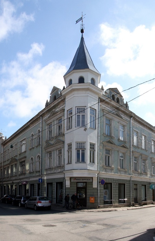 Postcard, Viljandi, Ed. Pohl House Lossi- at the corner of Tartu rephoto