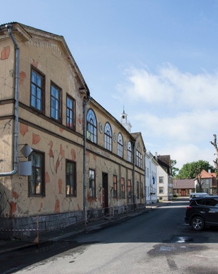 foto, Viljandi, Linnu tn, koolimaja, raekoda u 1910 F J.Riet rephoto
