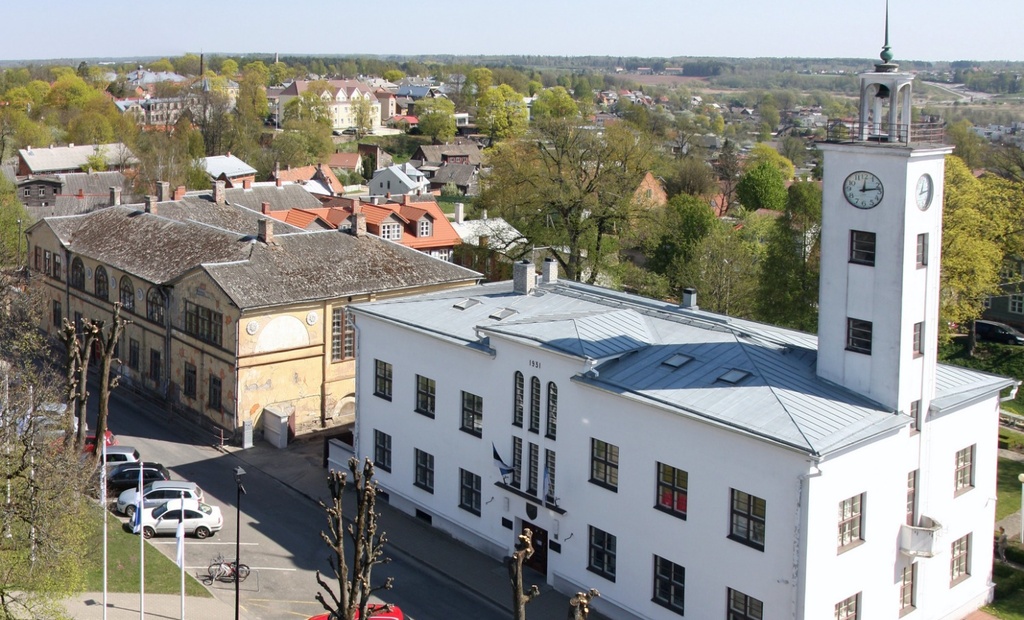 foto Viljandi, vaade veetornist Linnu tn poole u 1925 F J.Riet rephoto