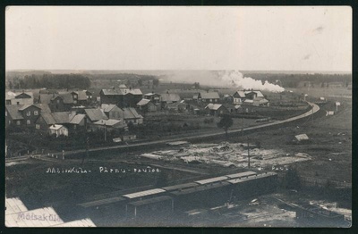 Postcard, Overview of Mõisaküla, depoo in front of the map  duplicate photo