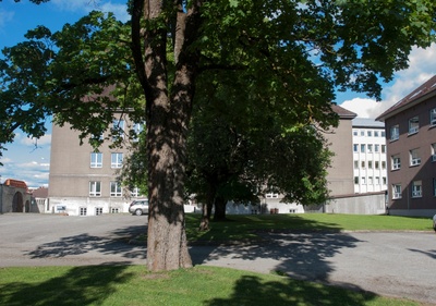 foto, Viljandi, Nõukogude väljak, adminhoone, 1960, foto A. Kiisla rephoto