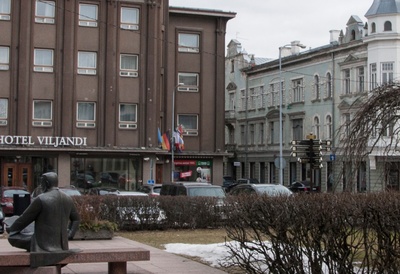 foto, Viljandi, Tartu tn, Keskväljak u 1949 rephoto