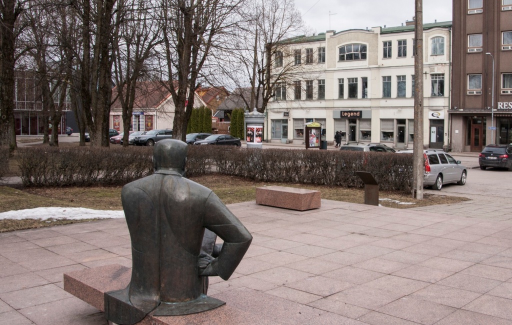 foto, Viljandi, Keskväljak, Tartu tn, 1957 F H.Riet rephoto