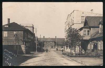 Postcard, Mõisaküla, Kesk street  duplicate photo