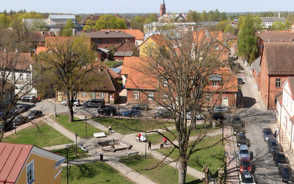 foto Üldvaade Viljandile raekoja tornist rephoto