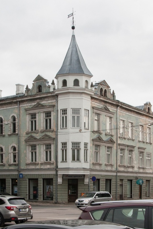 fotonegatiiv, Viljandi, Lossi tn 26 hoone u 1910 foto J.Riet rephoto