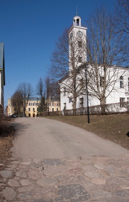 Postcard, Viljandi, upper part of the Trepimäe, Raekoda rephoto