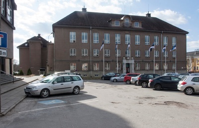 fotokoopia Eesti Panga Viljandi osakonna maja Vabaduse plats'il u 1930 rephoto