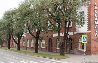 trükipilt, Viljandi, Põllumeeste seltsi maja (Tallinna tn 3), u 1930, värviline joonistus rephoto