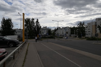 Vuosaaren Rastila talvella auringonlaskun aikaan rephoto