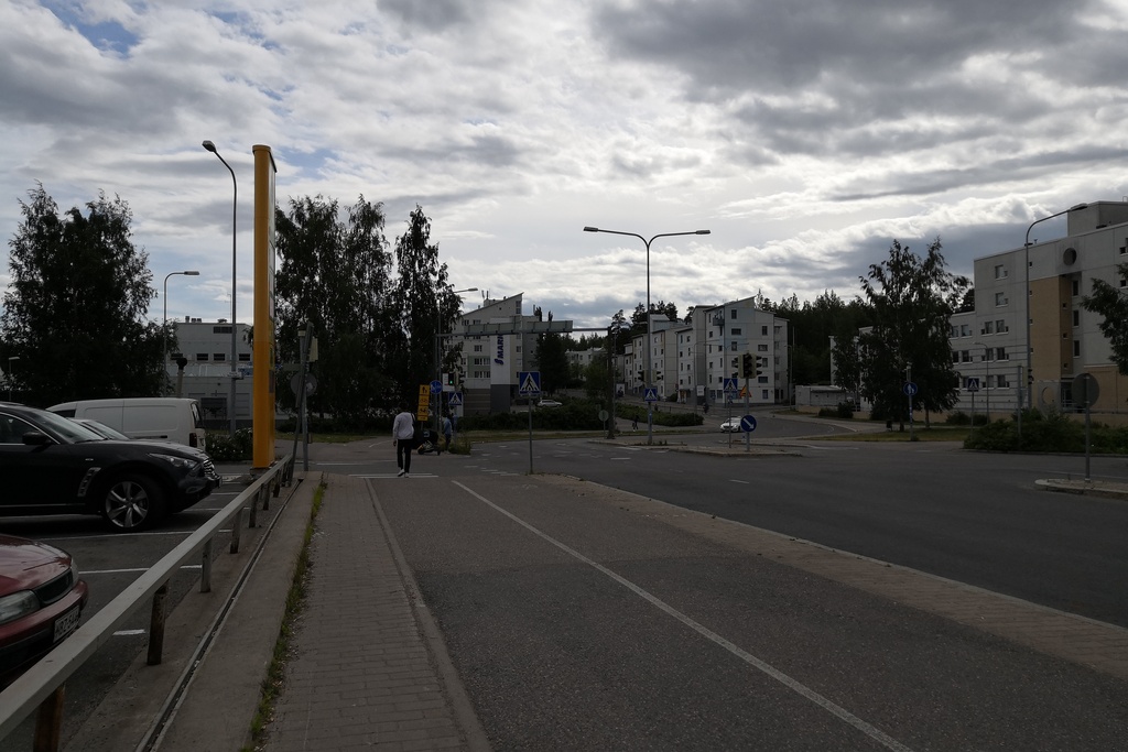 Vuosaaren Rastila talvella auringonlaskun aikaan rephoto