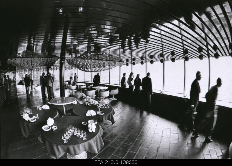 Interior view of the Tallinn TV Tower cafe.