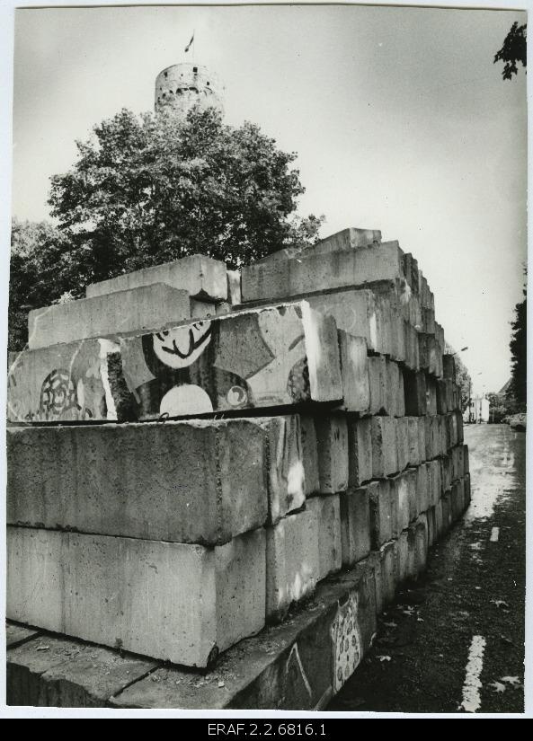 During the August Push, concrete tiles spent protecting Toompea. Looks like Pika Hermann Tower
