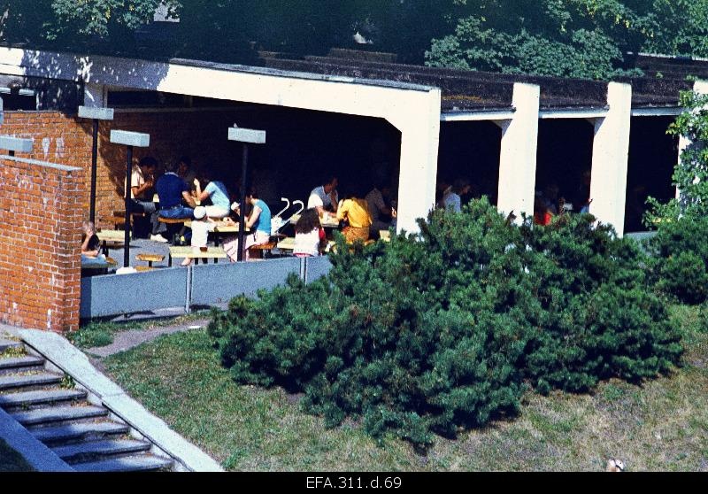 View of the Tallinn outdoor cafe.