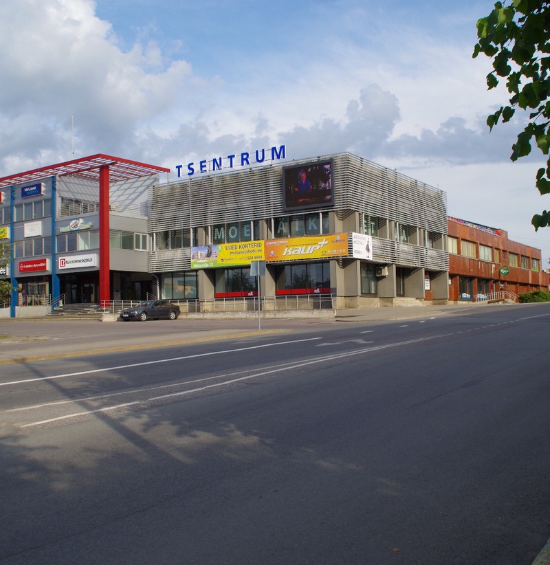 View of the ready restaurant building in Rakvere. rephoto
