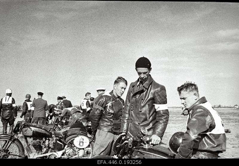 Motorcycles at Lasnamäe airport on Tallinn flight day.